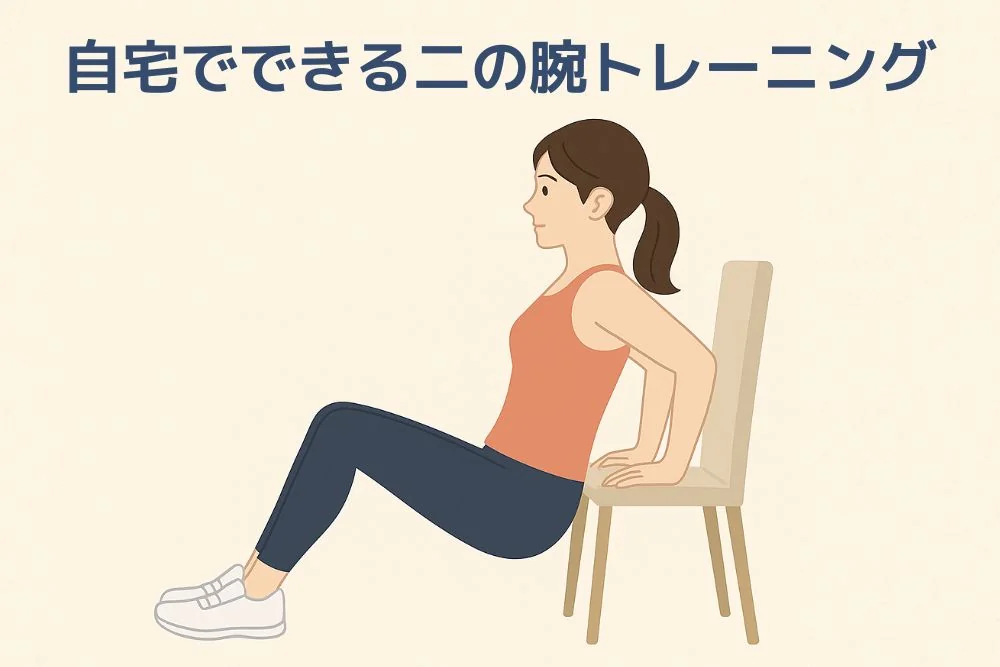 自宅でできる二の腕引き締めトレーニング｜椅子を使ったトライセプスディップ