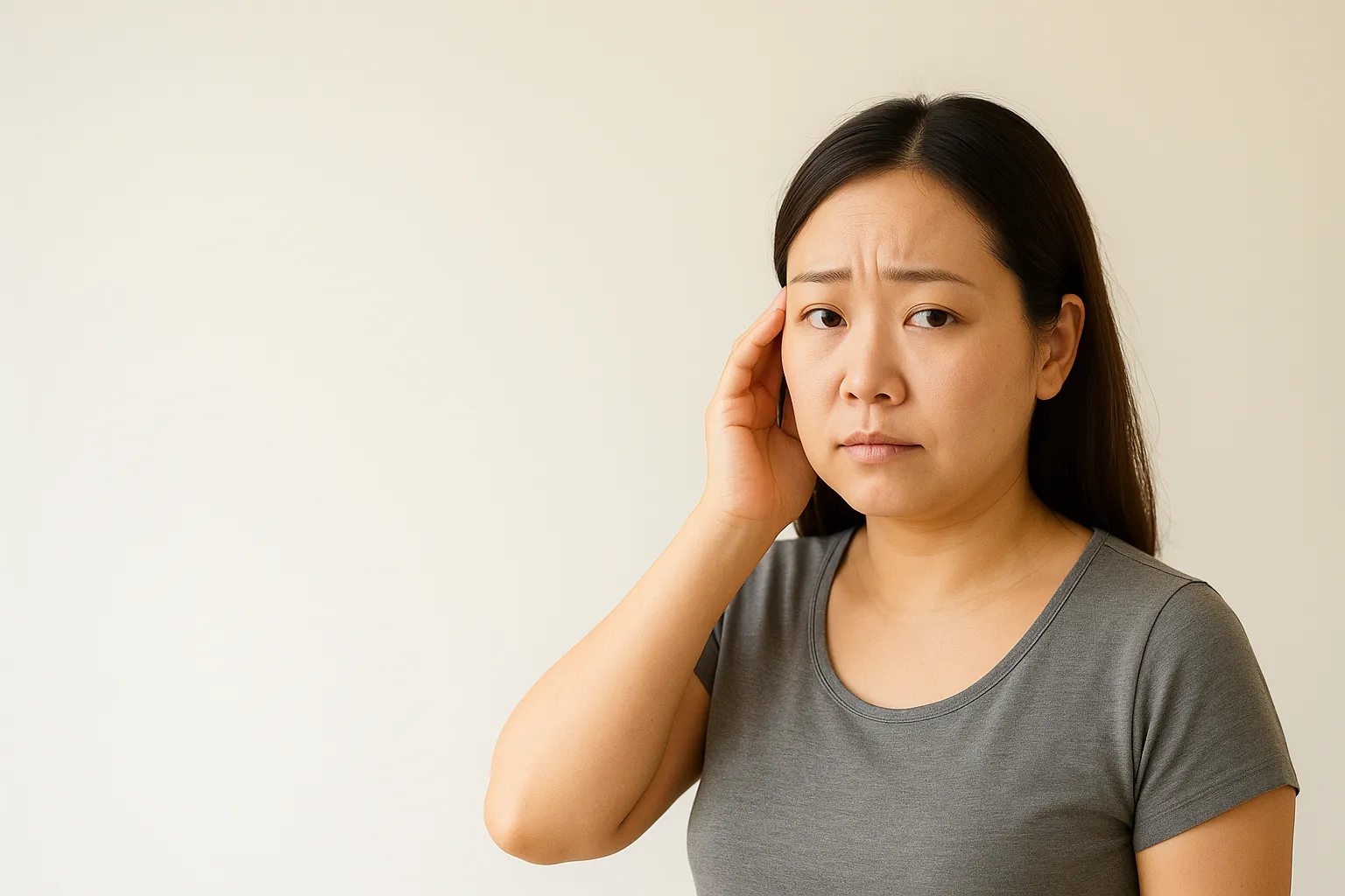 不調や体型の悩みを抱える女性のイメージ(体重・姿勢・産後・コンディション)