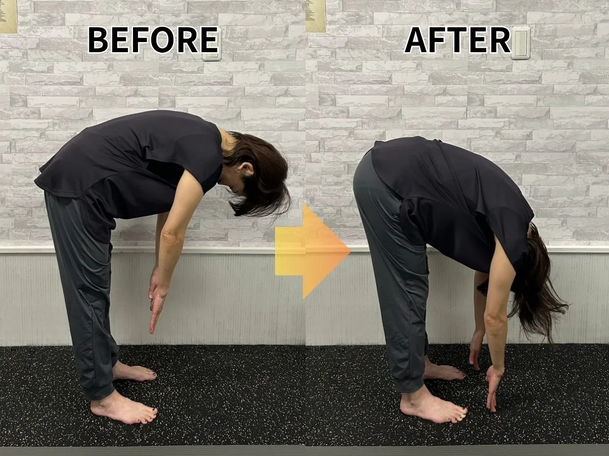 30秒の体リセットで柔軟性がその場で上がったBefore/After