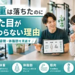 体重は落ちたのに見た目が変わらない理由を体脂肪・筋肉・姿勢から確認する様子
